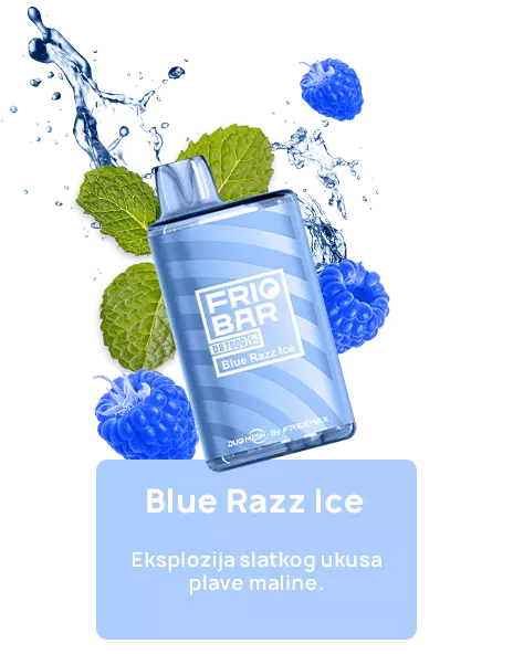 7000 puffs friobar blue razz ice