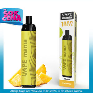 VAPE MANIA 1000 PUFFS Leather PINEAPPLE 20mg
