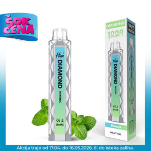VAPE MANIA 1000 PUFFS Diamond MENTHOL 20mg