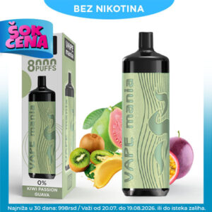 vape-mania-akcija-jul-avgust-8000-puffs-kiwi-passion VAPE MANIA 8000 PUFFS Leather Kiwi Passion Guava 0mg