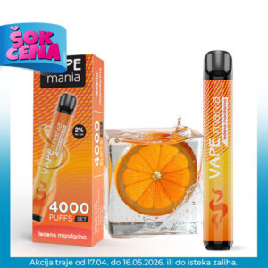 VAPE MANIA 4000 PUFFS Set Ledena mandarina 20mg