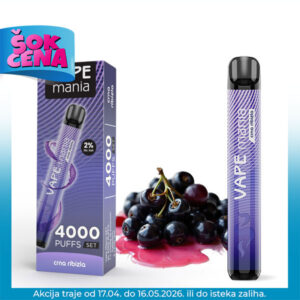 VAPE MANIA 4000 PUFFS Set Crna ribizla 20mg
