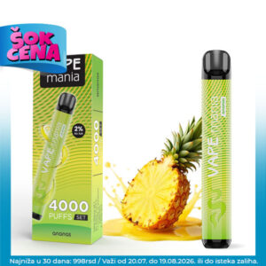 vape-mania-akcija-jul-avgust-4000-ananas VAPE MANIA 4000 PUFFS Set Ananas 20mg