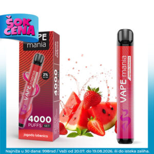 vape-mania-akcija-jul-avgust-4000-jagoda VAPE MANIA 4000 PUFFS Set Jagoda & Lubenica 20mg