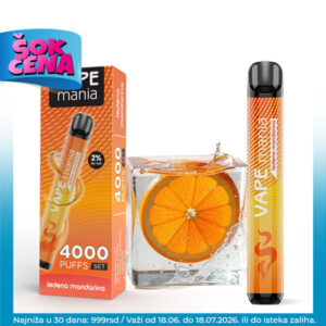 VAPE MANIA 4000 PUFFS Set Ledena mandarina 20mg